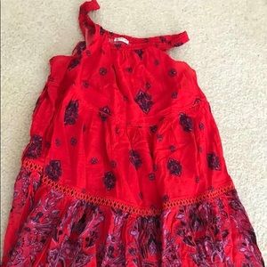 Red free people slip dress
